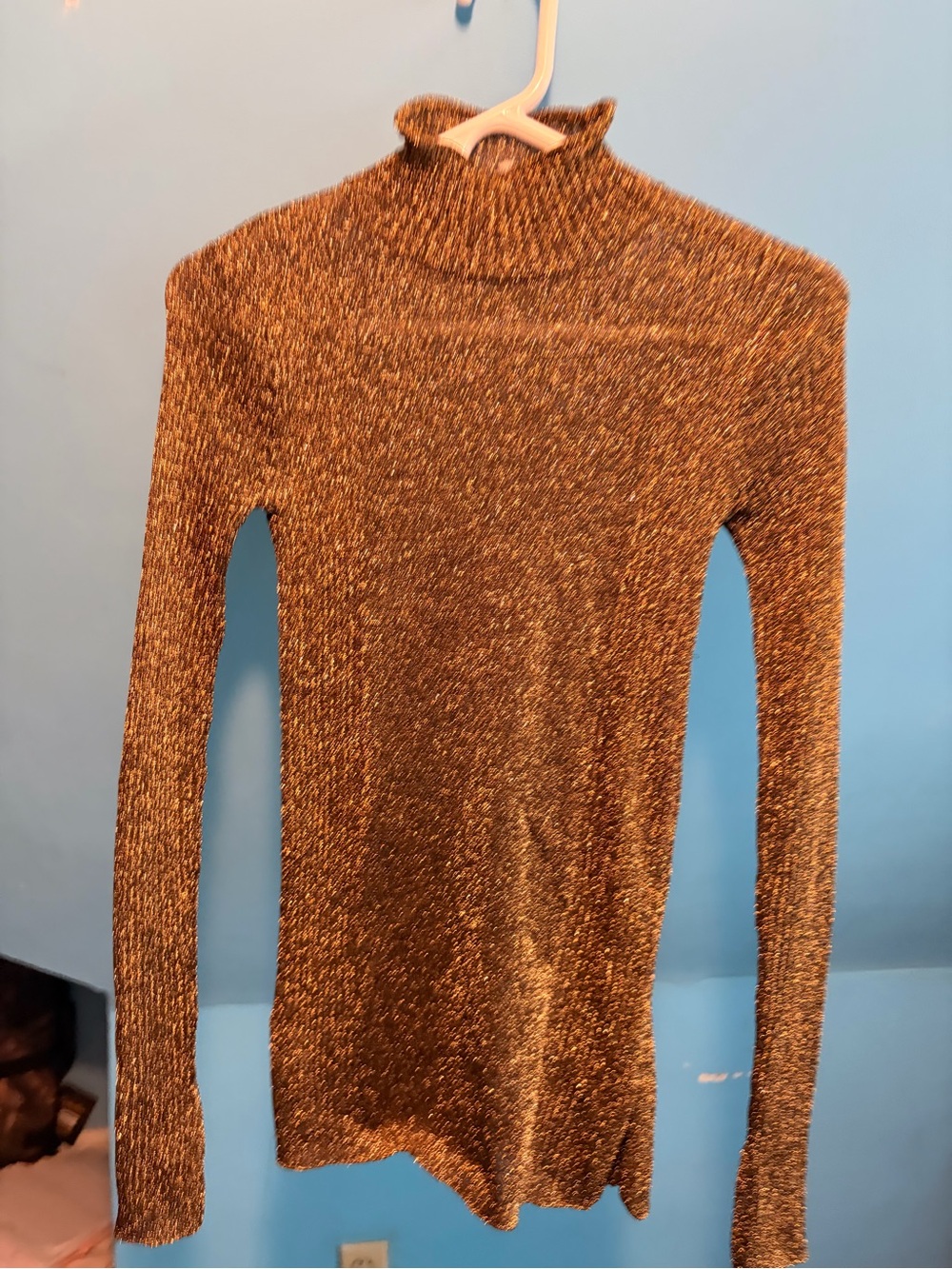 H&M Metallic Gold Knit Top